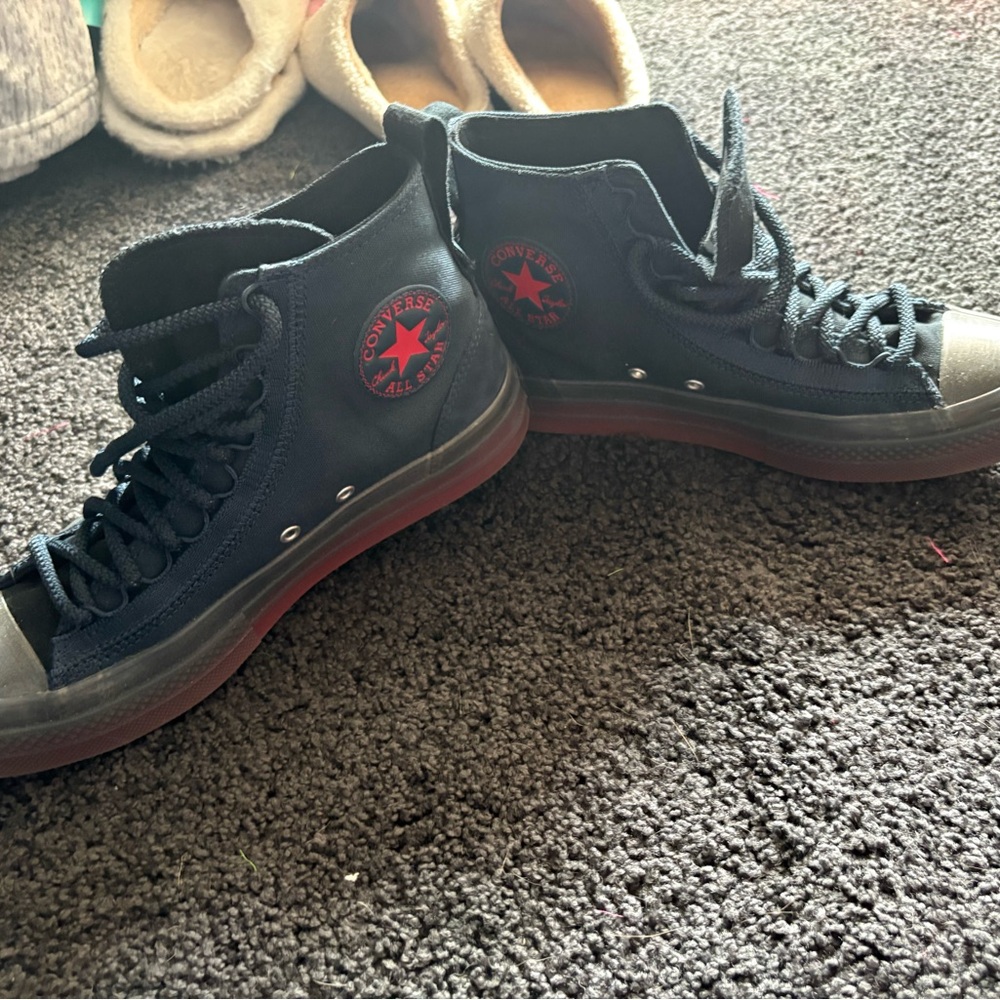 Converse Red and Blue Low-Top Sneakers